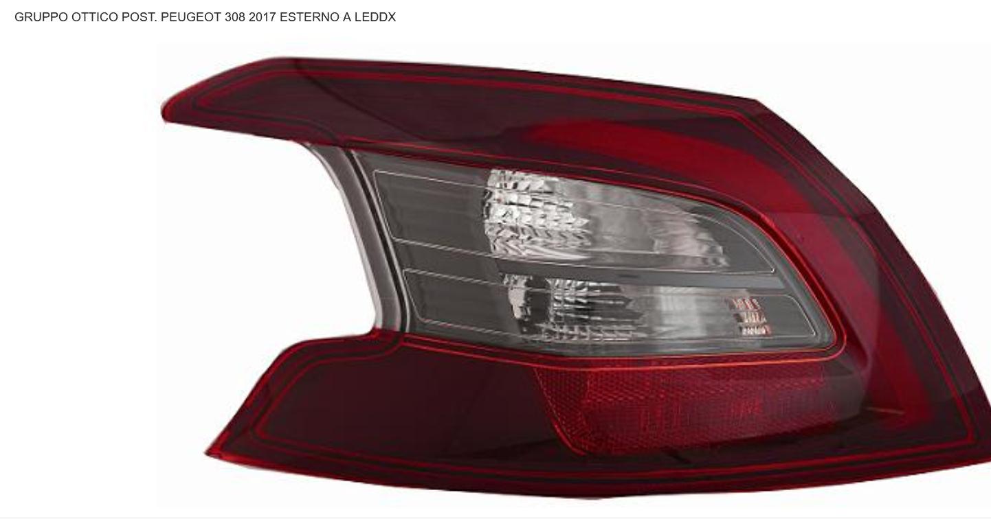 GRUPPO OTTICO POSTERIORE DX ESTERNO A LED PEUGEOT 308 10/17>