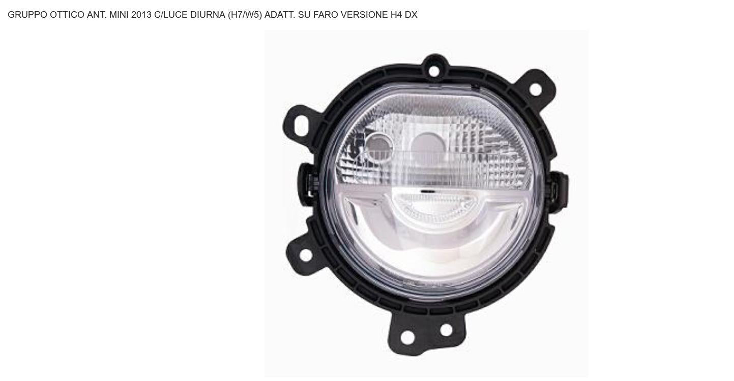GRUPPO OTTICO ANTERIORE DX CON DRL MINI ONE-COOPER 01/14>