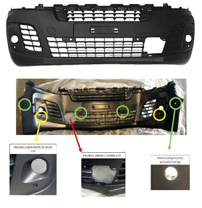 PARAURTI ANTERIORE C/FEND+PDC+PA+RILEV OSTAC CIT JUMPY/PEUG EXPERT 01/16>