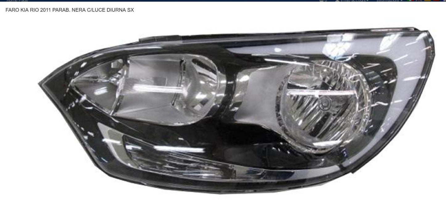 FARO SX H7-H1 PR REGOLAZIONE EL CON LUCE DIURNA KIA RIO 01/11>/04/15