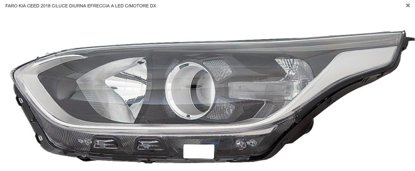 FARO DX CON LUCE DIURNA EFRECCIA A LED CON MOTOR EL KIA CEED 01/18>