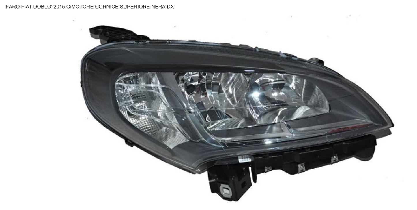 FARO DX CON MOT EL FIAT DOBLO 01/15> CORNICE SUPERIORE NERA