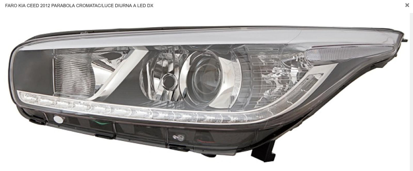 FARO DX CON LUCE DIURNA ALED KIA CEE'D 01/12> PAR CROM