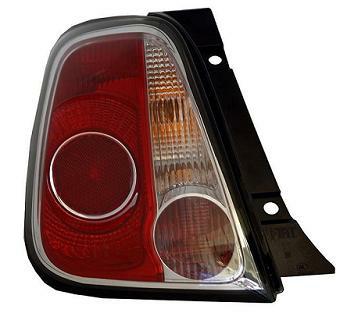 GRUPPO OTTICO POSTERIORE SX BIANCO ROSSO FIAT 500 01/10> BORDO NERO