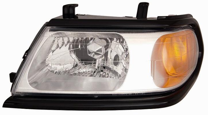 FARO DX H4 PREDISPOSTO REGOLAZIONE EL MITSUB PAJERO SPORT 09/99> CORNICE NERA