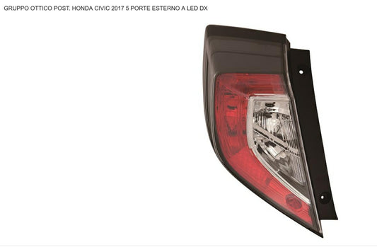 GRUPPO OTTICO POSTERIORE DX ESTERNO A LED HONDA CIVIC 01/16> 5P
