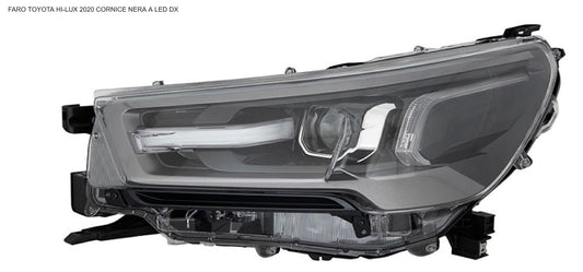 FARO DX A LED TOYOTA HILUX 01/20> CON CORNICE NERA