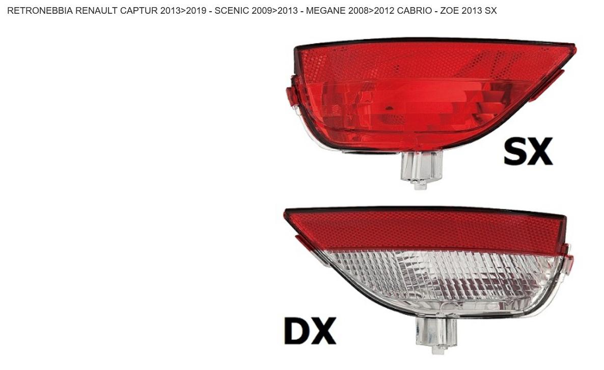 FANALE POSTERIORE SX RETRON RENAULT SCENIC 03/09> CAPTUR 02/13>