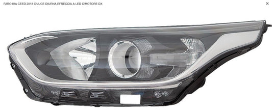 FARO DX CON LUCE DIURNA EFRECCIA A LED CON MOTOR EL KIA CEED 01/18>