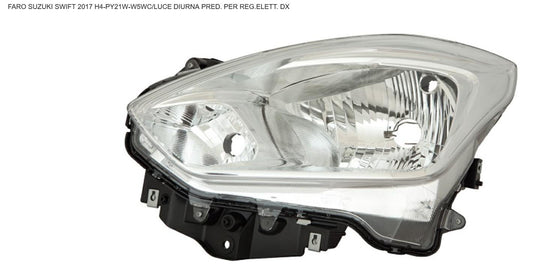 FARO DX CON LUCE DIURNA PREDISPOSTO REGOLAZIONE ELETTR SUZUKI SWIFT 01/17>