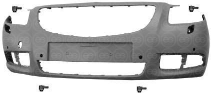 PARAURTI ANTERIORE PRIMER C/LAVAFARI C.TO DI 4 SENS OPEL INSIGNIA 01/09>