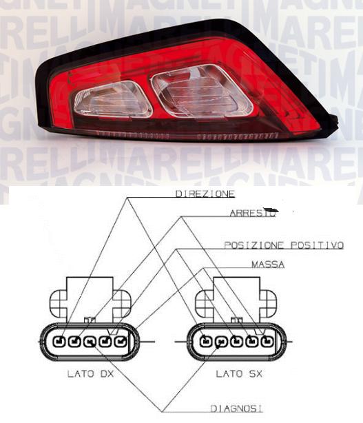 FANALE POSTERIORE DX CORNICE ROSSA FIAT PUNTO EVO 07/09> C/NUOVO CONNETT