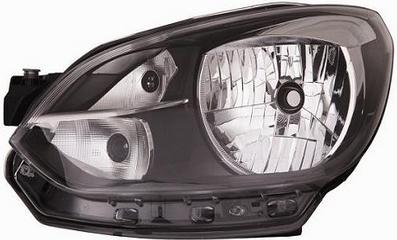 FARO SX H4 PRE REGOLAZIONE ELET VW UP 01/12>PARAB NERA - BORDO NERO