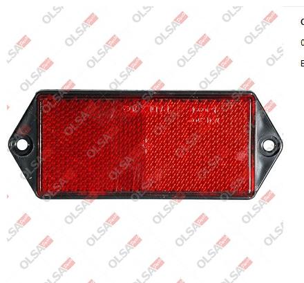 CATADIOTTRO 51X127 MM  ROSSO C\FORI DI FISSAGGIO