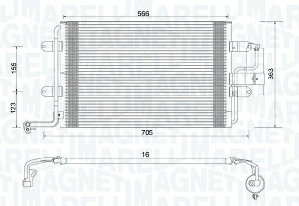 CONDENSATORE VW GOLF IV(1J1) 1.4 16V - AUDI -SEAT - SKODA -
