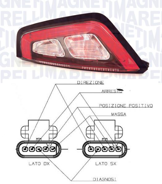 FANALE POSTERIORE DX CORNICE NERA FIAT PUNTO EVO 07/09> C/NUOVO CONNETT