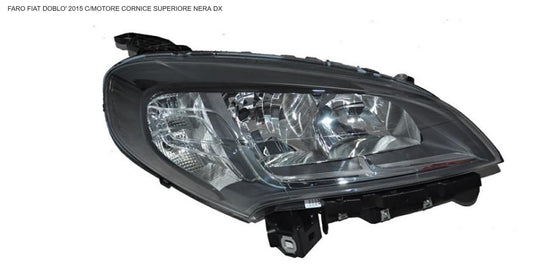 FARO DX CON MOT EL FIAT DOBLO 01/15> CORNICE SUPERIORE NERA