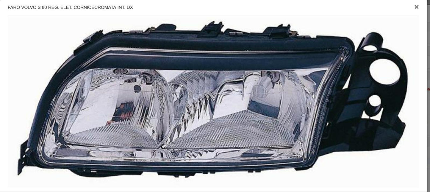 FARO DX H7-H7 PRE REGOLAZIONE ELET VOLVO S80 12/98>12/03 CORN INTERNO CROM