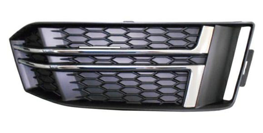 GRIGLIA PARAURTI ANTERIORE SX C/MODANATURE CROMO AUDI A4 10/15> S-LINE