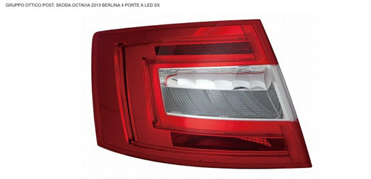 GRUPPO OTTICO POSTERIORE SX A LED SKODA  OCTAVIA 03/13> BN 4P