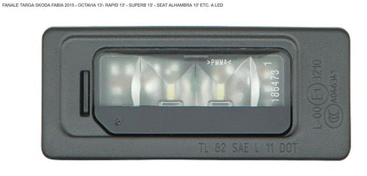 FANALE TARGA DX/SX A LED VOLKSWAGEN CADDY 01/15>TRANSPORTER T6