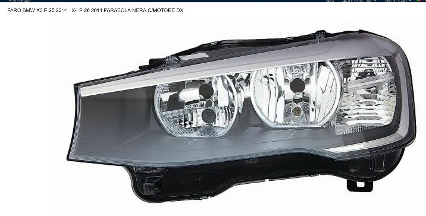 FARO DX 2H7 CON MOTOR EL BMW X3 F25-X4 F26 01/15> PARAB NERA