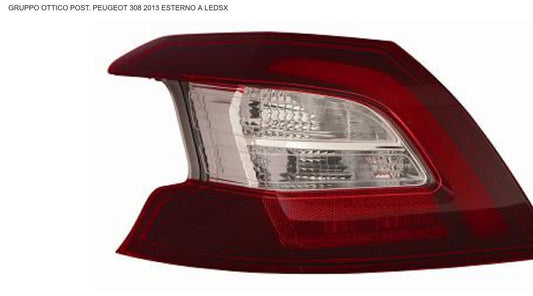 GRUPPO OTTICO POSTERIORE SX ESTERNO A LED PEUGEOT 308 01/13>
