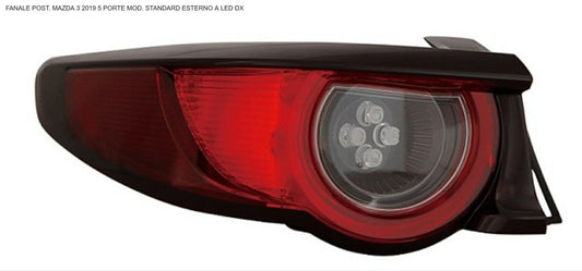 FANALE POSTERIORE DX ESTERNO A LED MAZDA 3 01/19> VERSIONE STANDARD