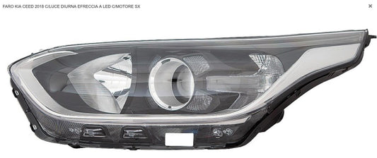 FARO SX CON LUCE DIURNA EFRECCIA A LED CON MOTOR EL KIA CEED 01/18>