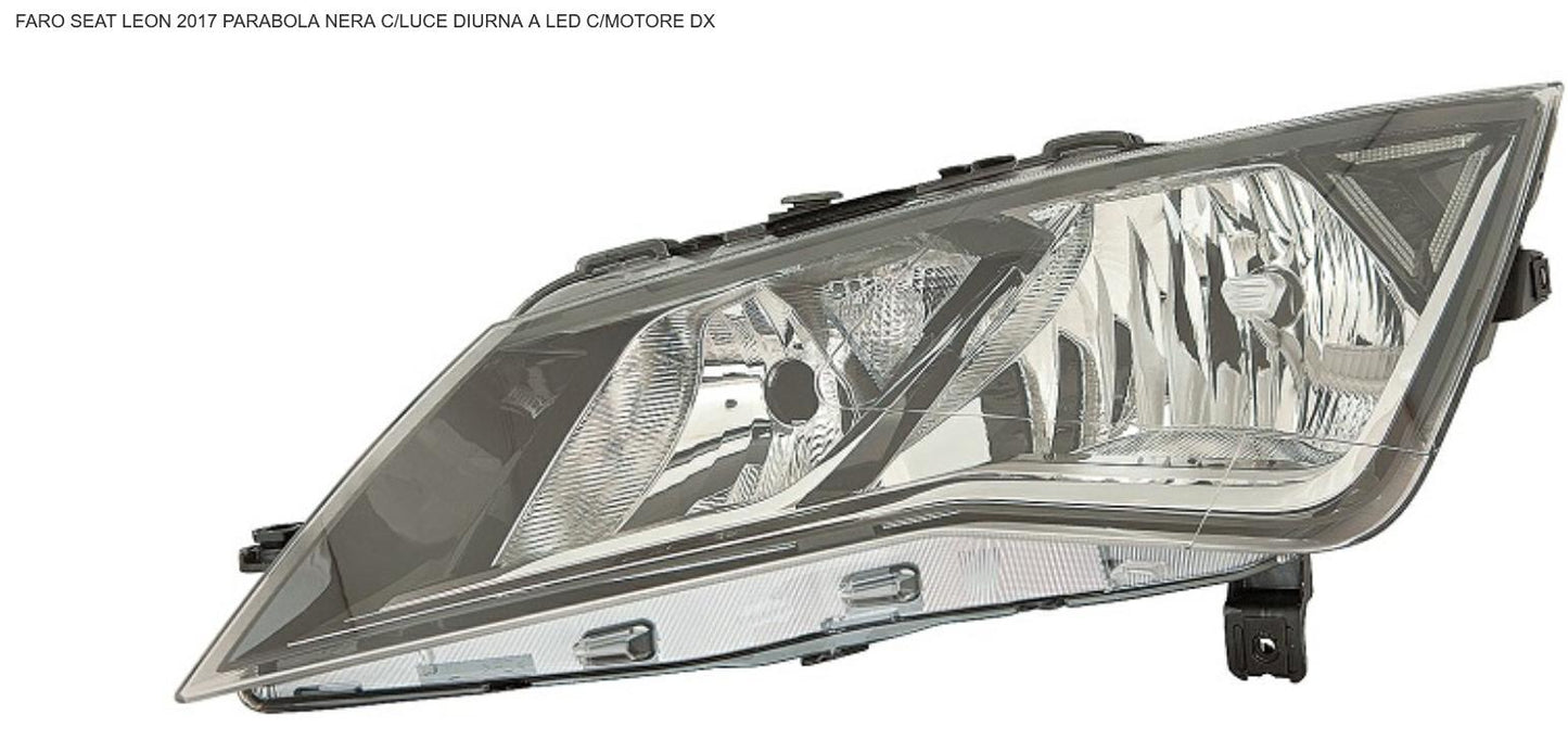 FARO DX CON MOTOR ELETT CON LUCE DIURNA SEAT LEON 01/17> P,NERA